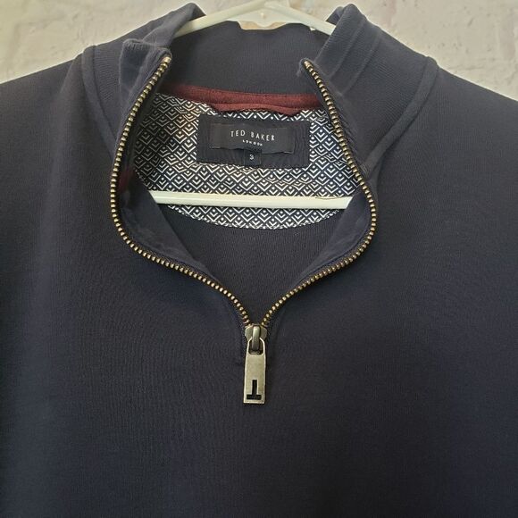 TED BAKER Men's Quarter-zip Sweatshirt Medium - Picture 6 of 8